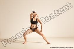 Underwear Martial art Woman White Moving poses Average long colored Dynamic poses Academic